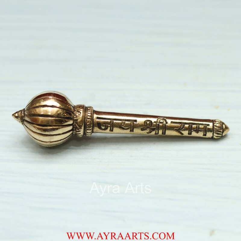 Jai Shri Ram Brass Hanuman Ghadha - 4.8 Inch Length