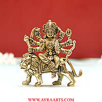 Shri Maa Durga Idol in Brass - 4 Inch Height