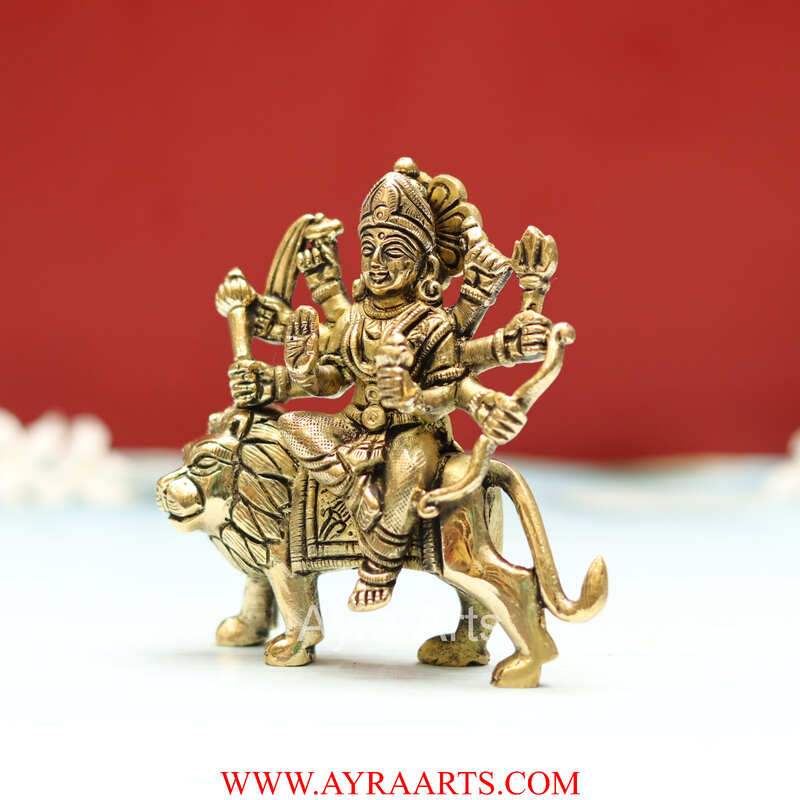 Shri Maa Durga Idol in Brass - 4 Inch Height