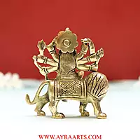 Shri Maa Durga Idol in Brass - 4 Inch Height
