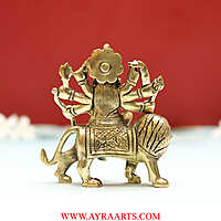 Shri Maa Durga Idol in Brass - 4 Inch Height