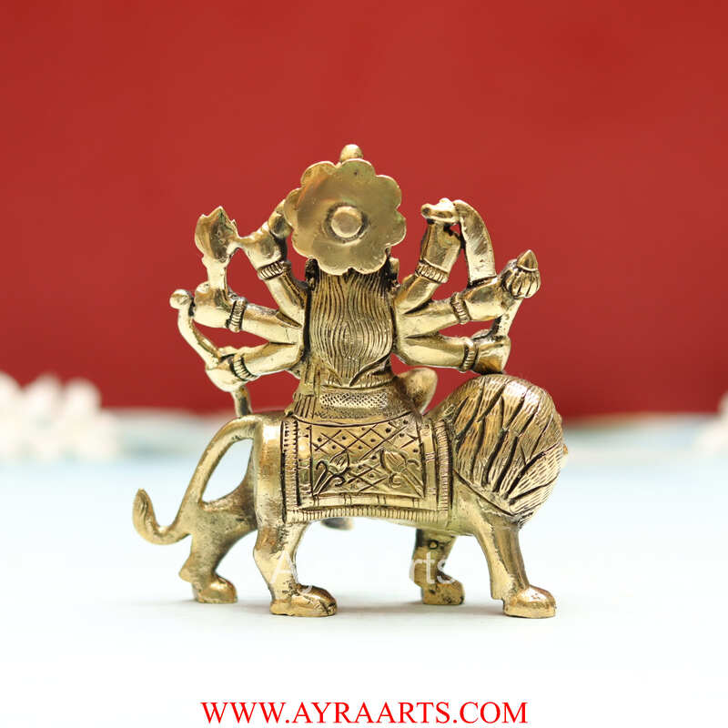 Shri Maa Durga Idol in Brass - 4 Inch Height