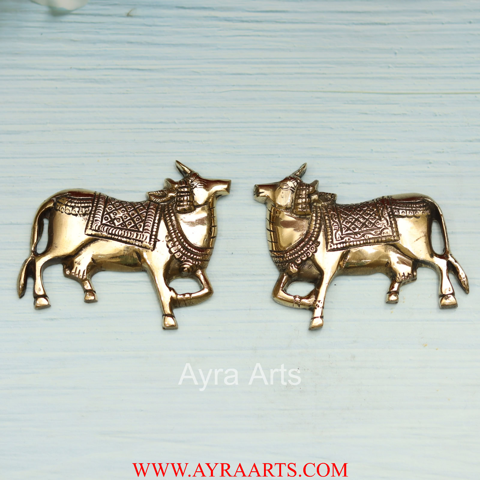 Handcrafted Pure Brass Pichwai Kamdhenu Cow Wall Hanging - 4 Inch Height