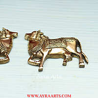 Handcrafted Pure Brass Pichwai Kamdhenu Cow Wall Hanging - 4 Inch Height