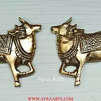 Handcrafted Pure Brass Pichwai Kamdhenu Cow Wall Hanging - 4 Inch Height