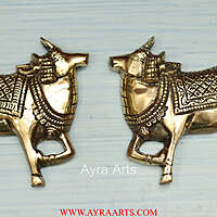 Handcrafted Pure Brass Pichwai Kamdhenu Cow Wall Hanging - 4 Inch Height
