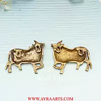 Handcrafted Pure Brass Pichwai Kamdhenu Cow Wall Hanging - 4 Inch Height
