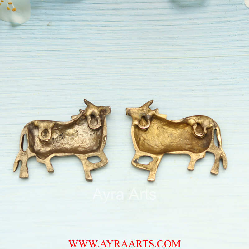 Handcrafted Pure Brass Pichwai Kamdhenu Cow Wall Hanging - 4 Inch Height