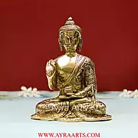 Brass Lord Buddha Statue Idol - 8 Inch Height