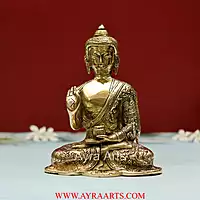 Brass Lord Buddha Statue Idol - 8 Inch Height