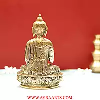 Unique Design Pure Brass Blessing Buddha Statue - 8 Inch Height