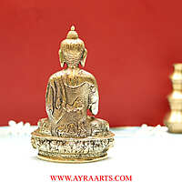 Unique Design Pure Brass Blessing Buddha Statue - 8 Inch Height