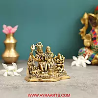 Brass Shiv Parivar Bholenath Shankar Ganesh Family Murti Idol- 3.5 Inch Height