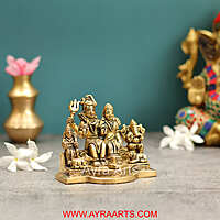 Brass Shiv Parivar Bholenath Shankar Ganesh Family Murti Idol- 3.5 Inch Height