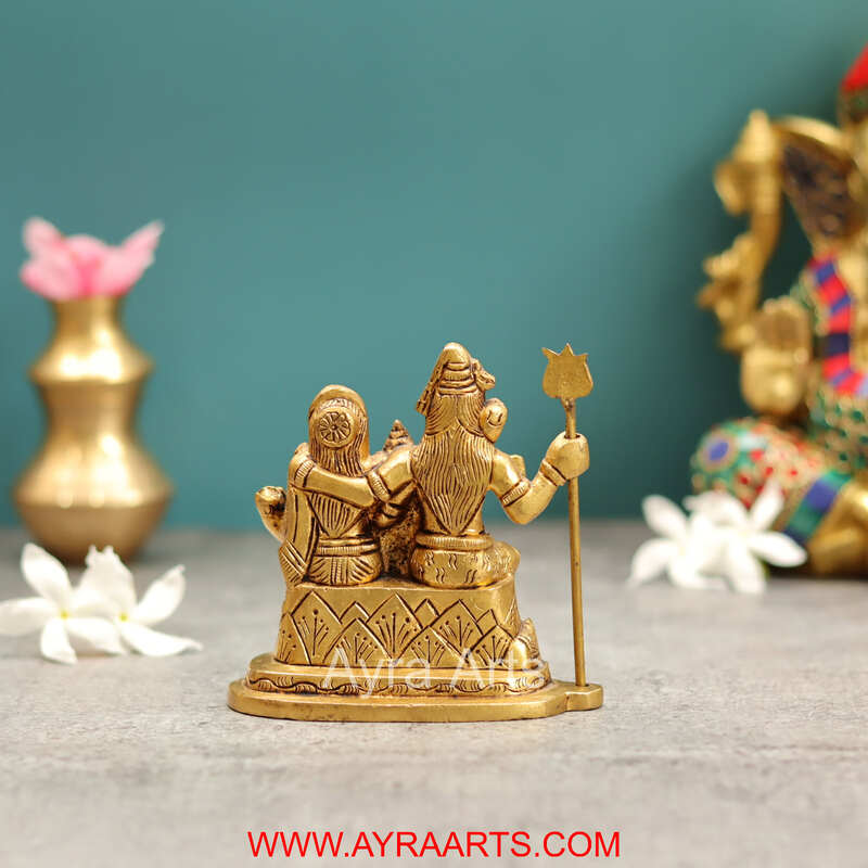 Brass Complete Shiv Parivar Idol - 4 Inch Height