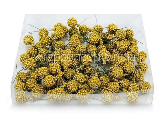 Glitter Balls on Stick - Gold