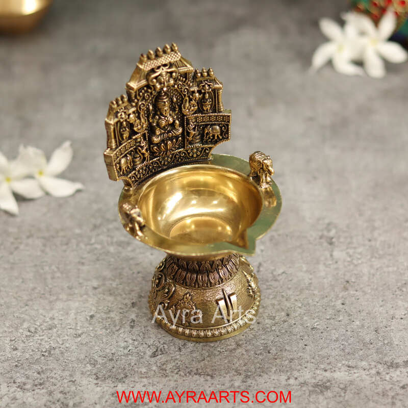 Premium Brass Lakshmi Deepak - 5.5 Inch Height