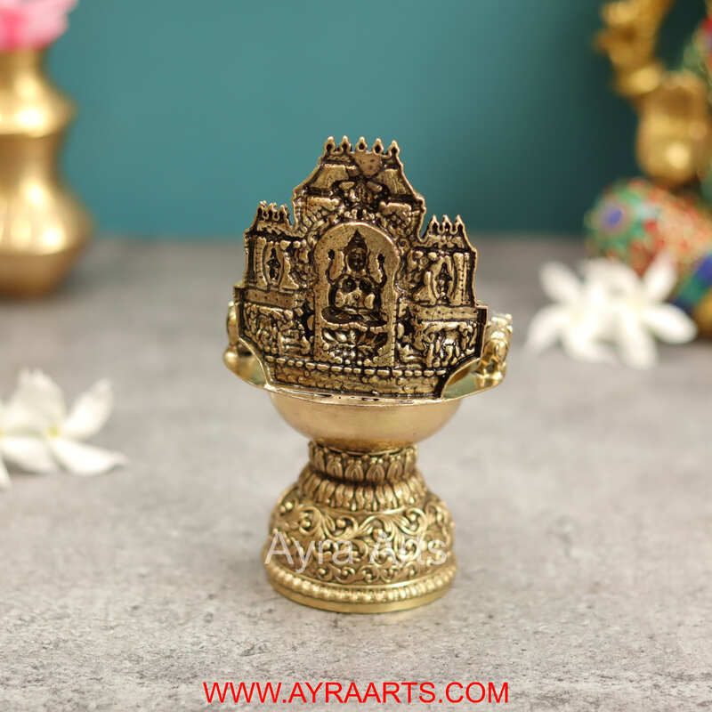 Premium Brass Lakshmi Deepak - 5.5 Inch Height