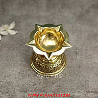 Premium Brass Five Wick Deepak - 3.2 Inch Height