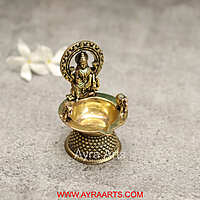 Premium Brass Lakshmi Deepak - 3.2 Inch Height