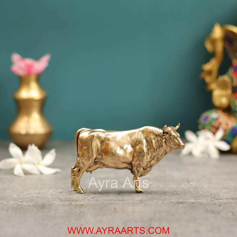 Premium Brass Cow Decor And Gifting - 2.5 Inch Height