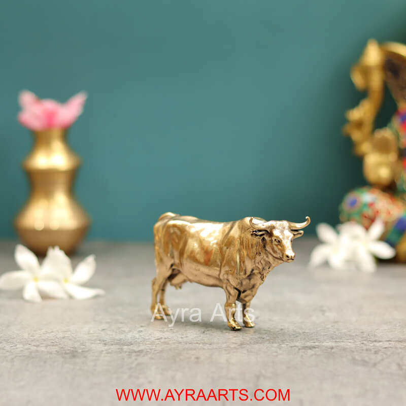 Premium Brass Cow Decor And Gifting - 2.5 Inch Height