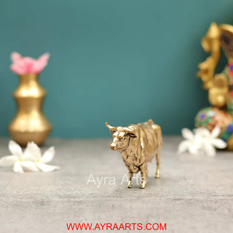 Premium Brass Cow Decor And Gifting - 2.5 Inch Height