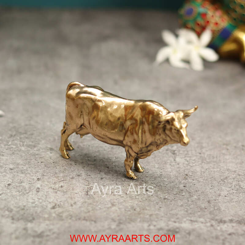 Premium Brass Cow Decor And Gifting - 2.5 Inch Height