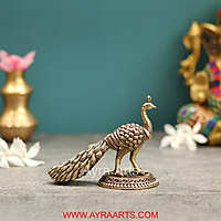 Premium Brass Peacock Decor And Gifting - 3.5 Inch Height