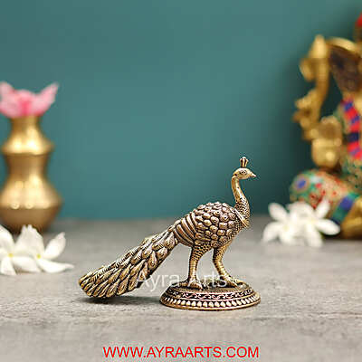 Premium Brass Peacock Decor And Gifting - 3.5 Inch Height