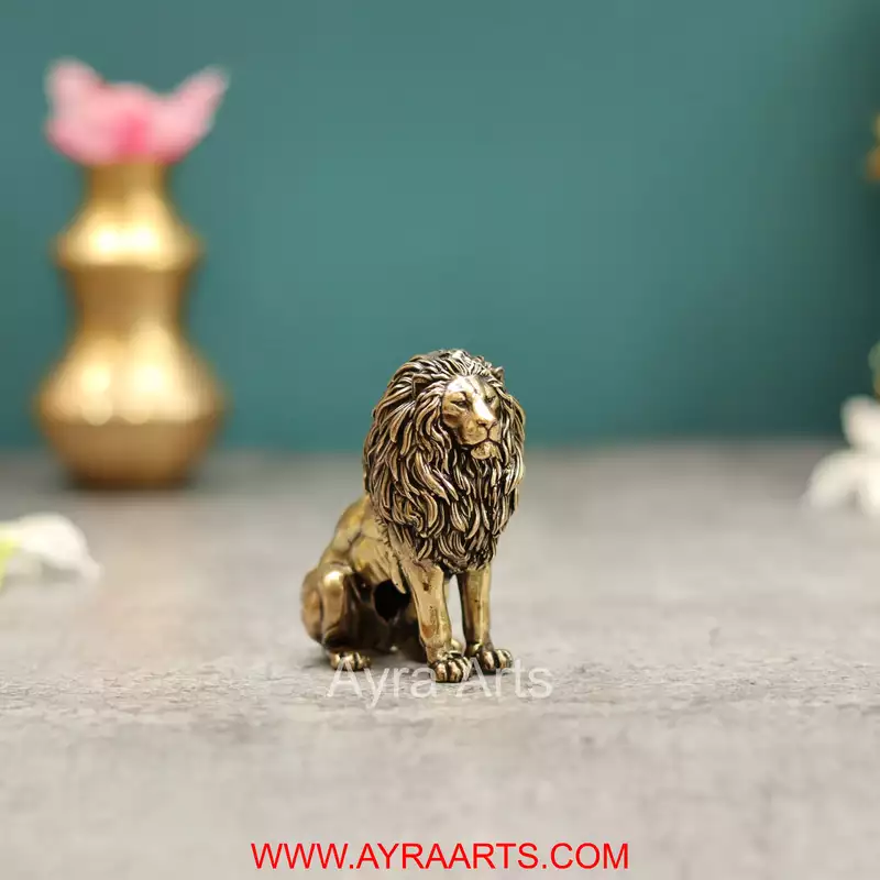Premium Brass Lion Decor And Gifting - 2.5 Inch Height