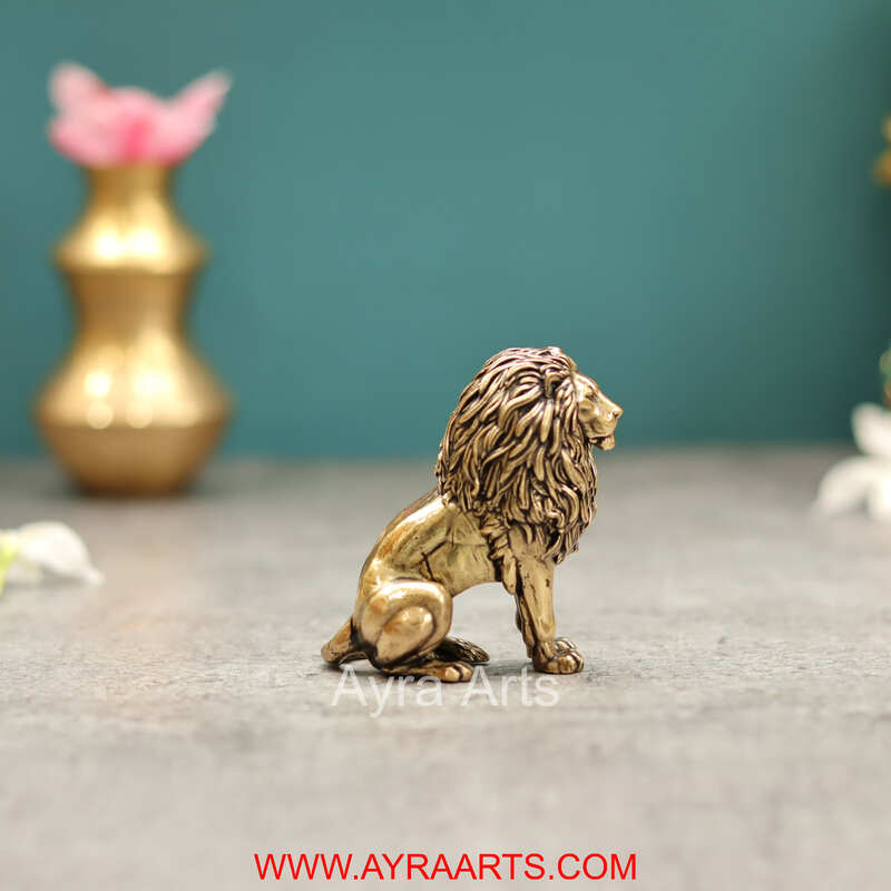 Premium Brass Lion Decor And Gifting - 2.5 Inch Height