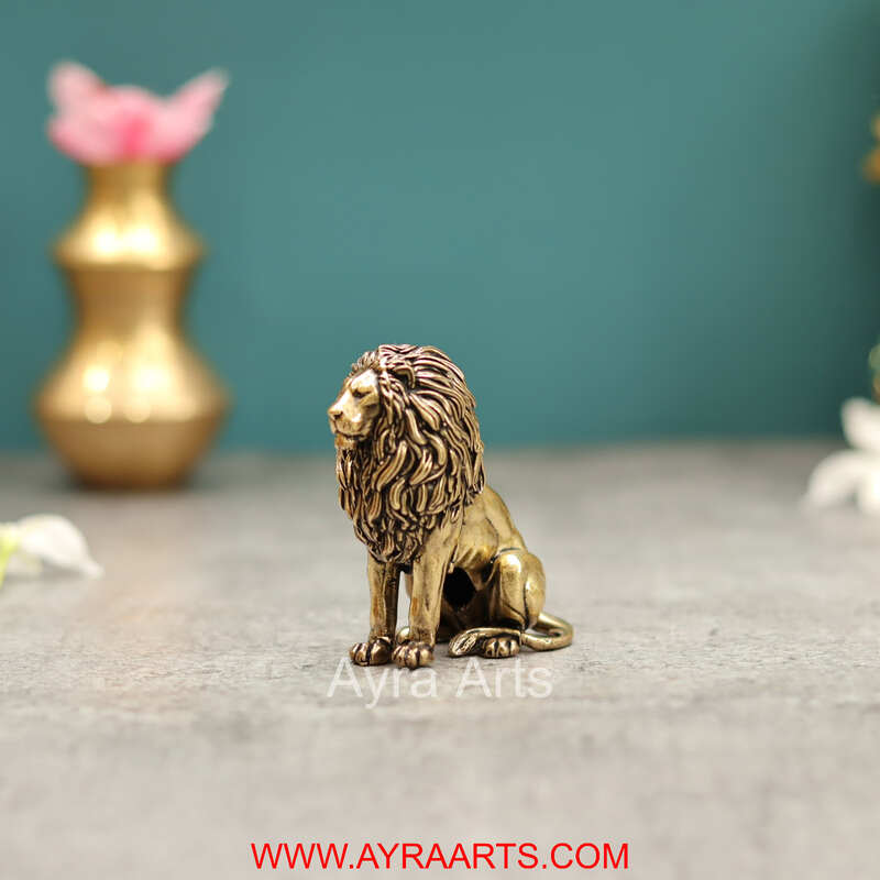 Premium Brass Lion Decor And Gifting - 2.5 Inch Height