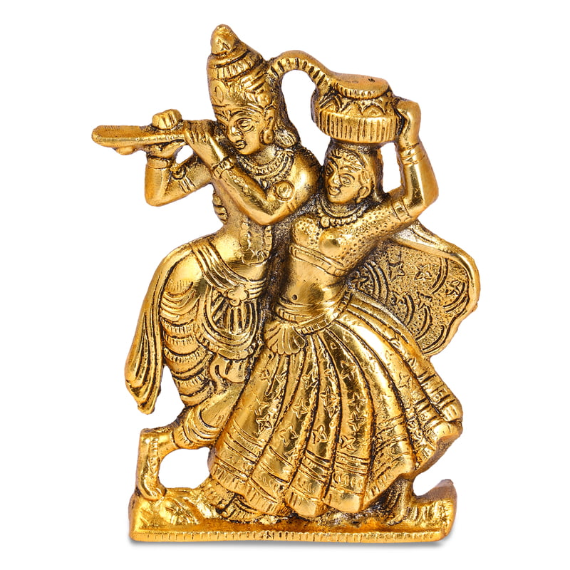 Radha Krishna Matki Gold 9*14*3.5CM