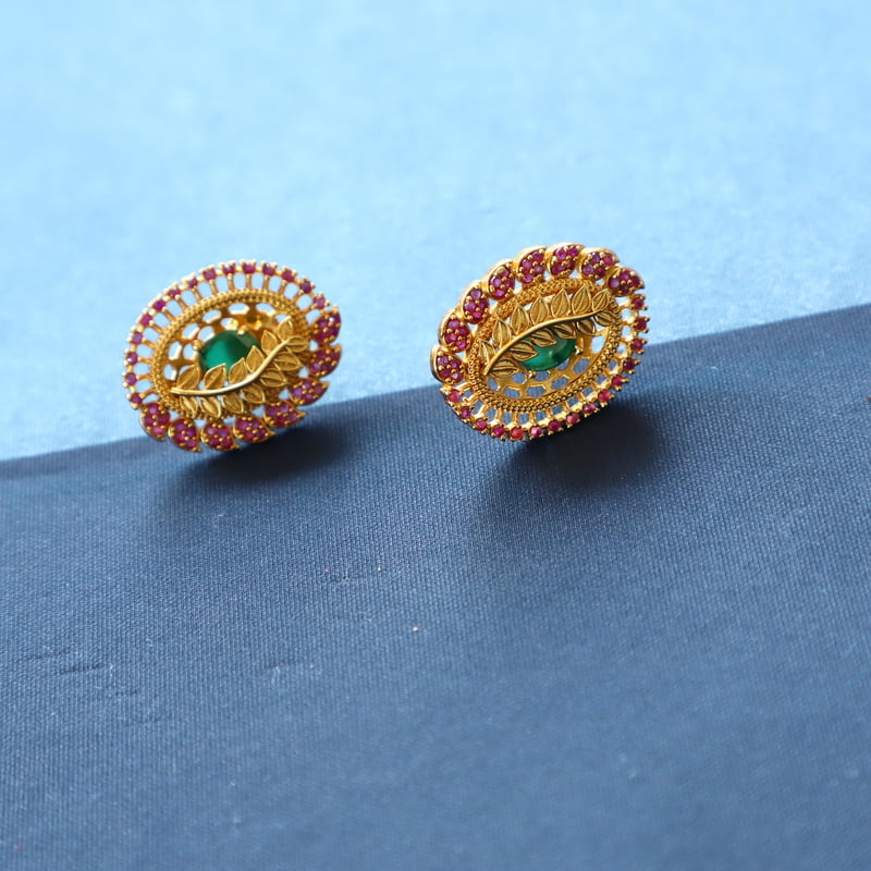 Four Lakshmi Coin Desgin Stud