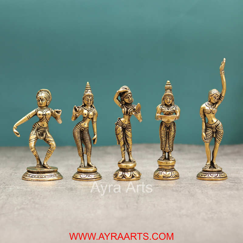 Brass Lady Decor Set - 7 Inch Height