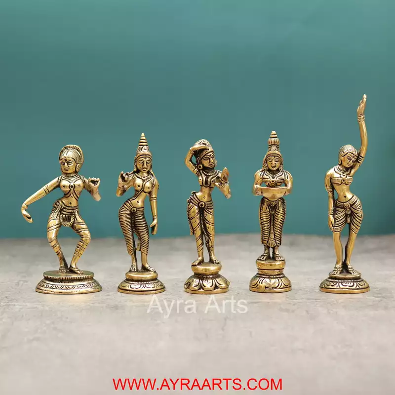 Brass Lady Decor Set - 7 Inch Height