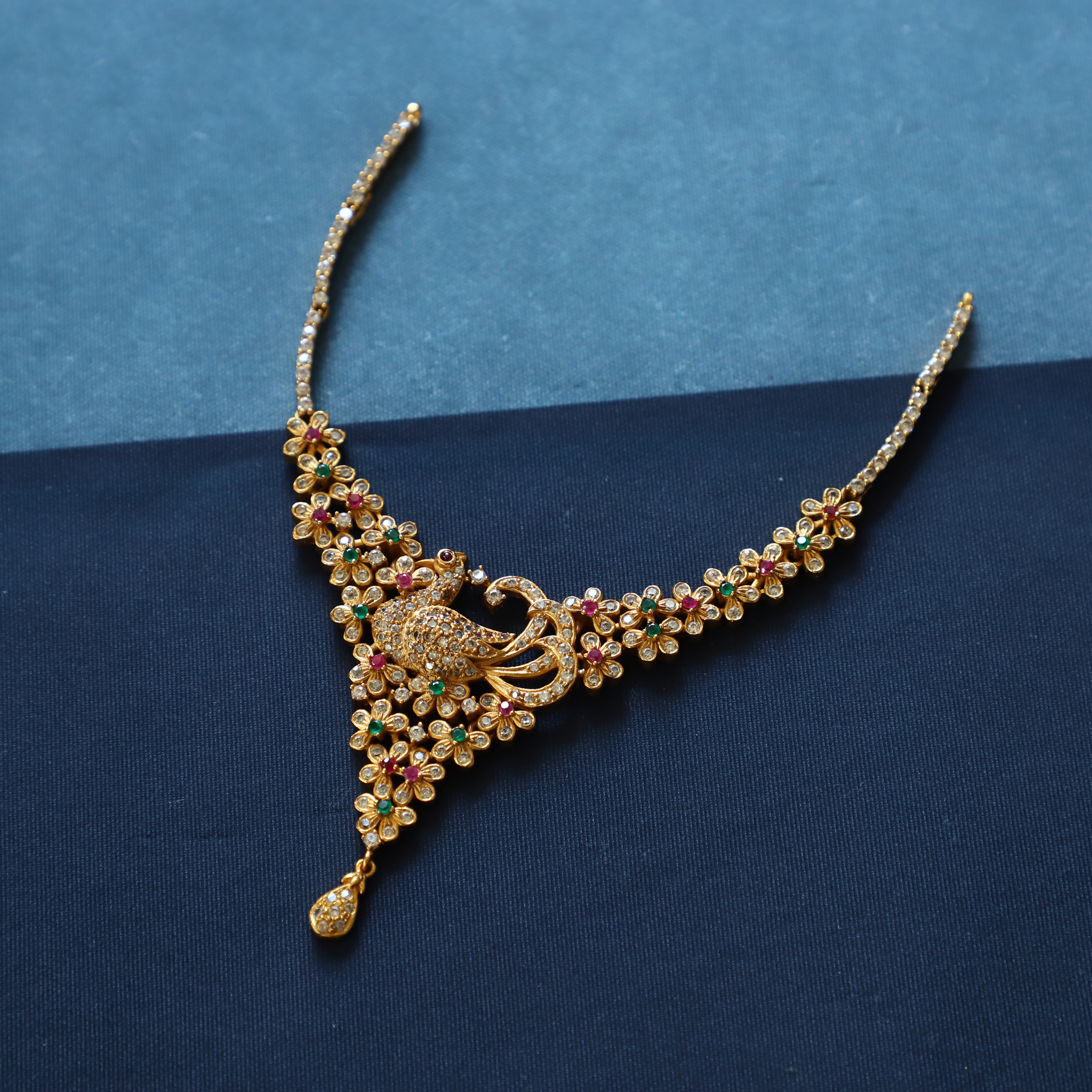 Multicolor Stone with Peacock Neckpiece