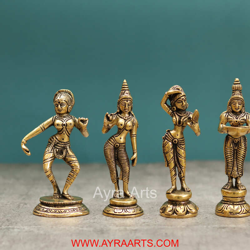 Brass Lady Decor Set - 7 Inch Height