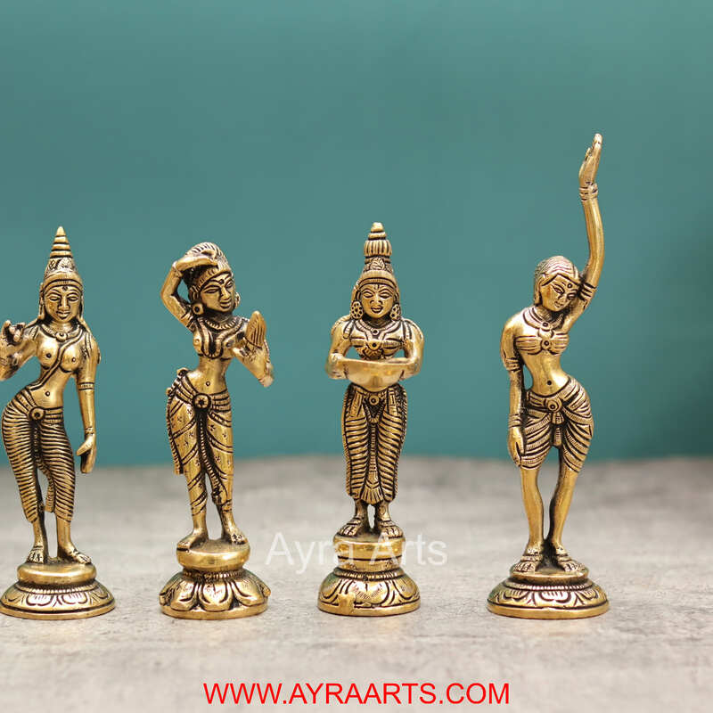 Brass Lady Decor Set - 7 Inch Height