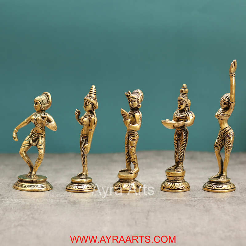 Brass Lady Decor Set - 7 Inch Height
