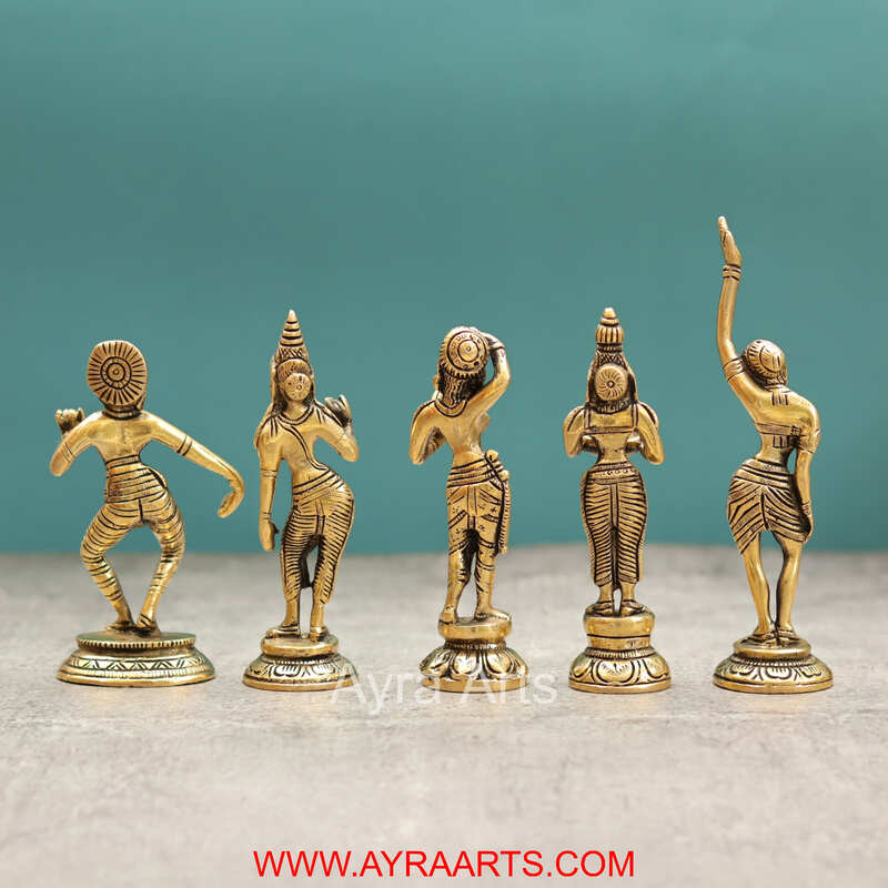 Brass Lady Decor Set - 7 Inch Height