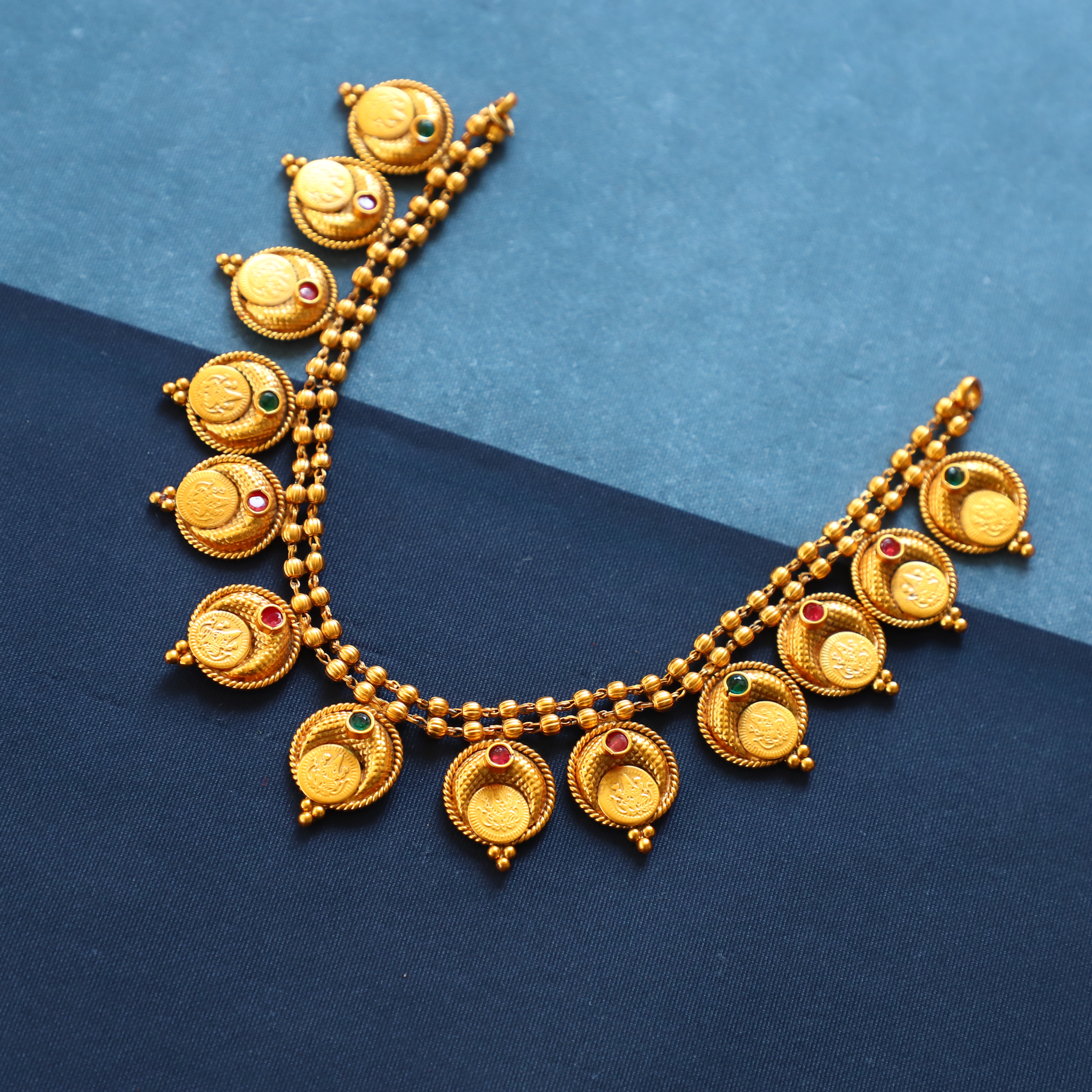 Coin type with Multistone Neckpiece