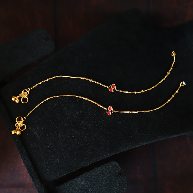 Thelagem design gold anklet