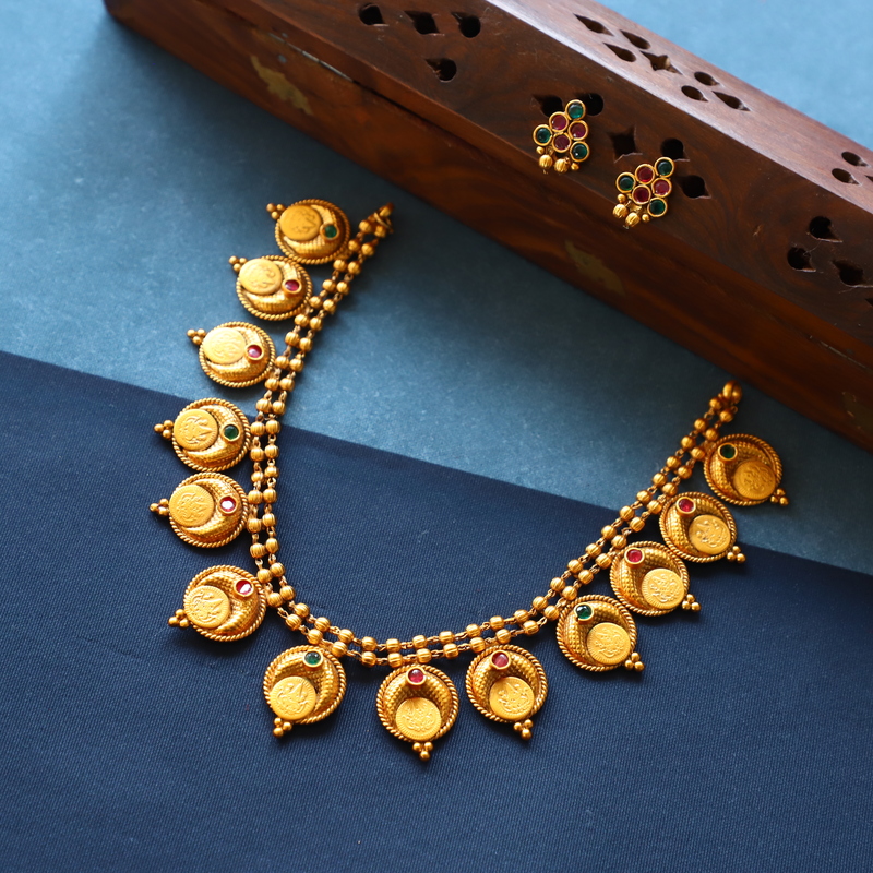 Coin type with Multistone Neckpiece