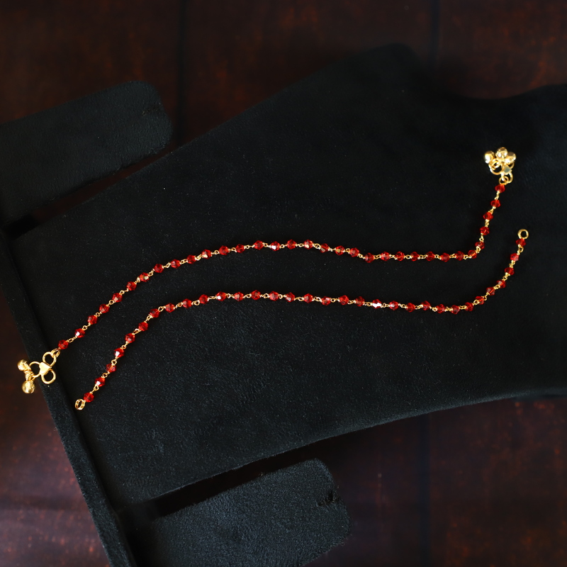 red crystal anklet