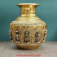 Premium Brass Dashavataram Kalash Lota Decor And Gifting - 12 Inch Height