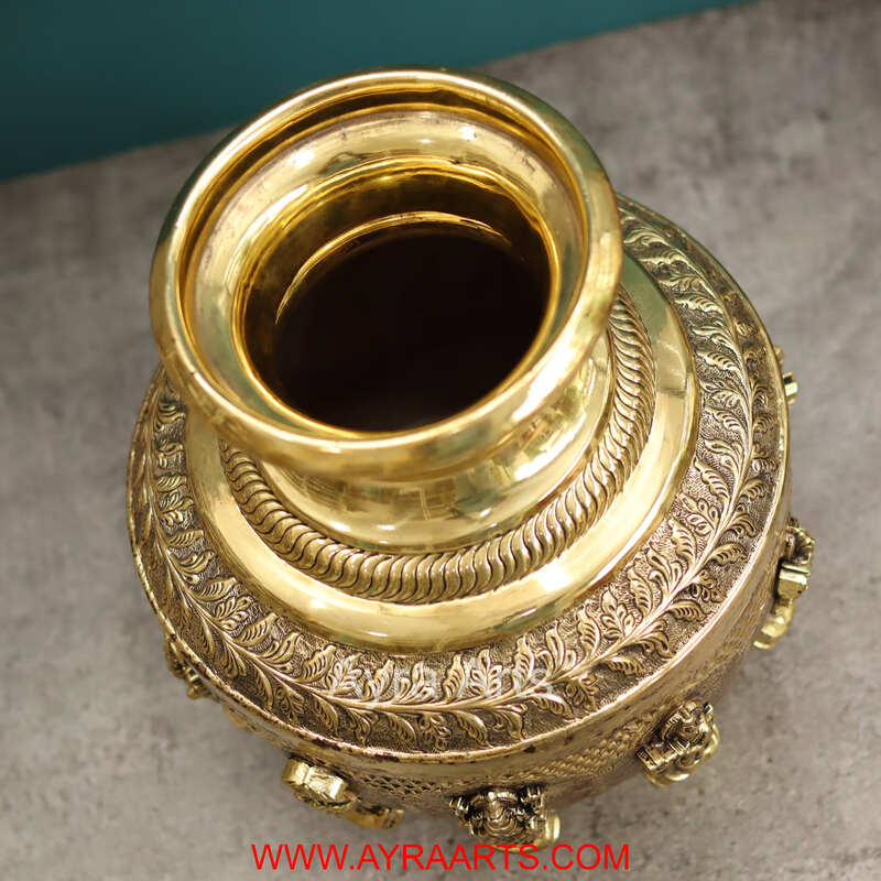 Premium Brass Dashavataram Kalash Lota Decor And Gifting - 12 Inch Height