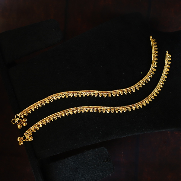 thik three dot golden anklet