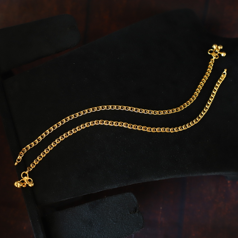 chain type golden anklets